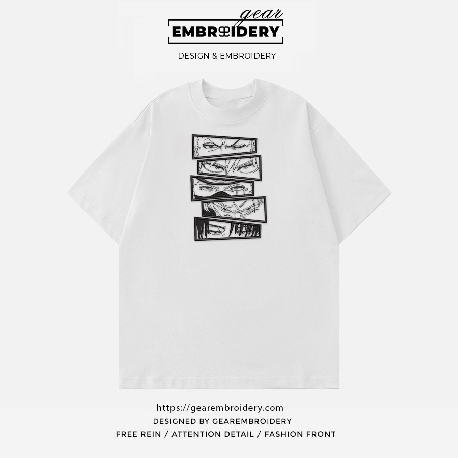 Anime eyes Anime Embroidered Design Personalized Embroidered T Shirt Sweatshirt Hoodie Clothing OT003