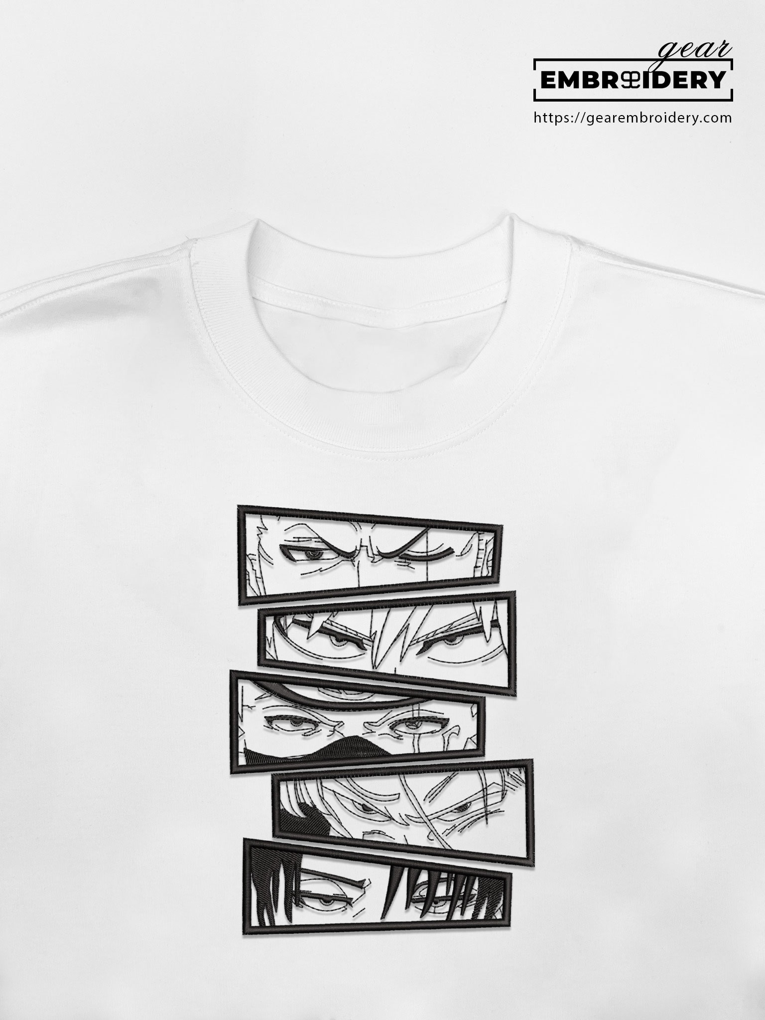 Anime eyes Anime Embroidered Design Personalized Embroidered T Shirt Sweatshirt Hoodie Clothing OT003