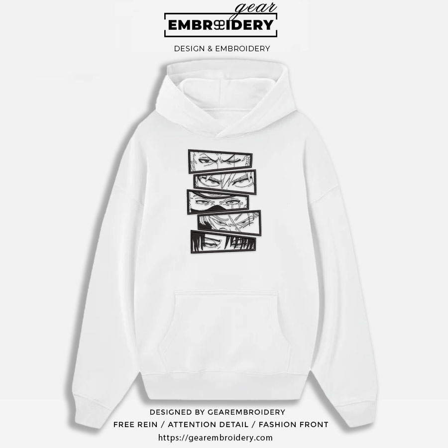 Anime eyes Anime Embroidered Design Personalized Embroidered T Shirt Sweatshirt Hoodie Clothing OT003