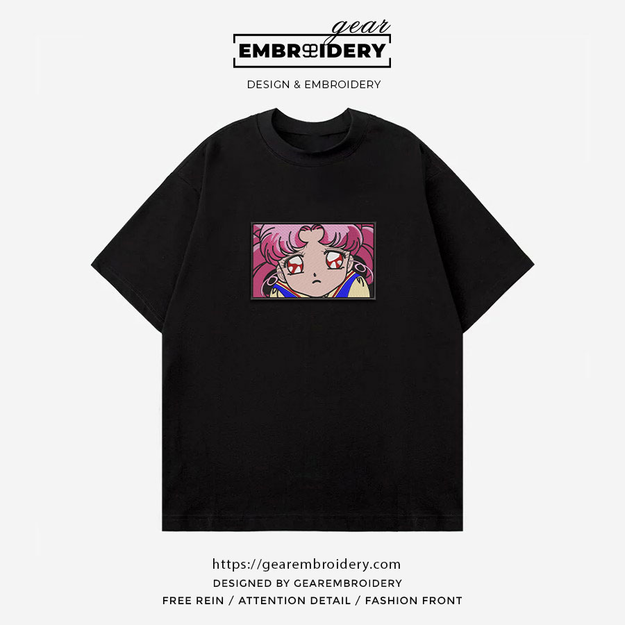 Chibiusa face sailor moon Anime Embroidered Design Personalized Embroidered T Shirt Sweatshirt Hoodie Clothing OT009