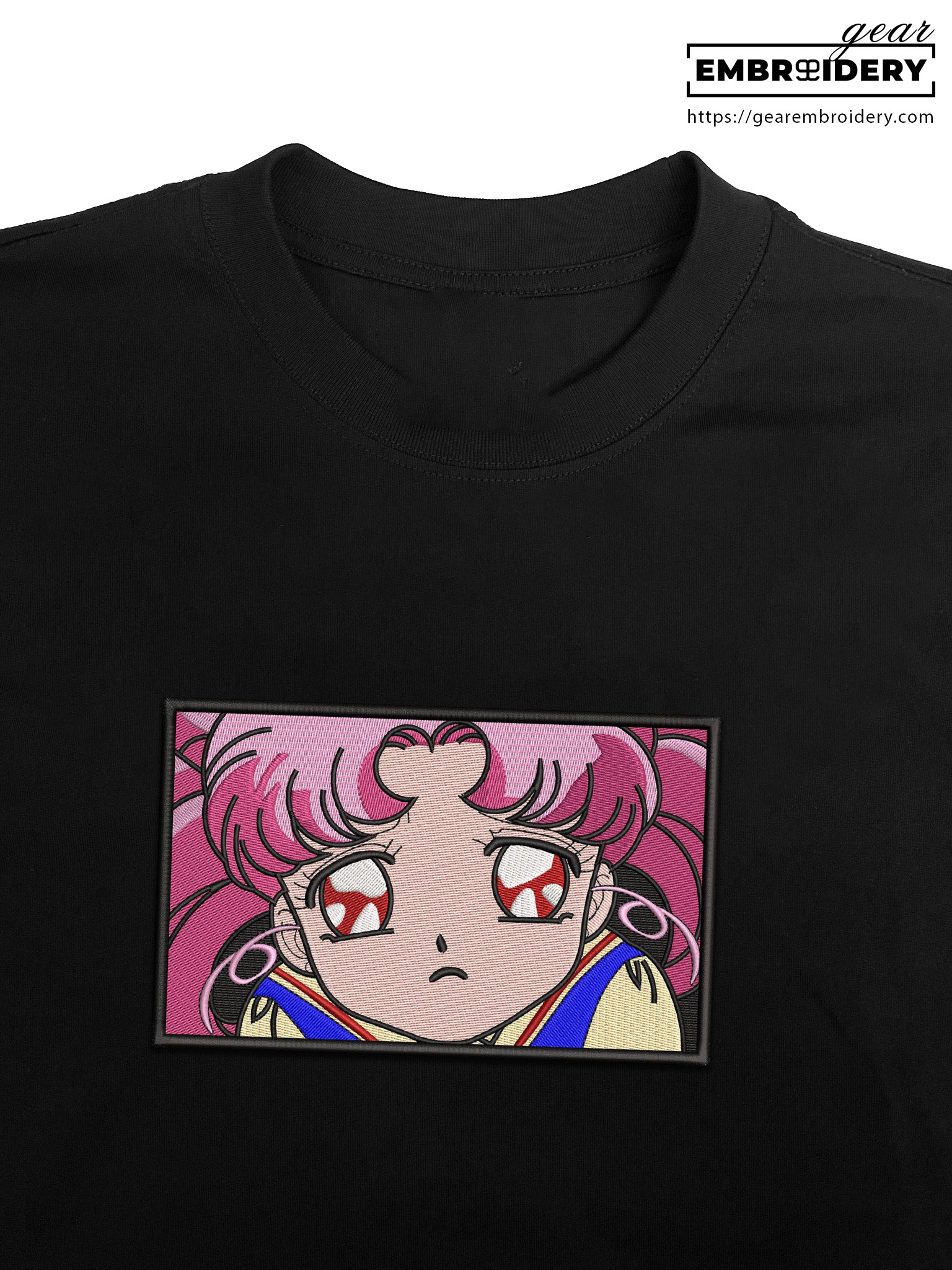 Chibiusa face sailor moon Anime Embroidered Design Personalized Embroidered T Shirt Sweatshirt Hoodie Clothing OT009