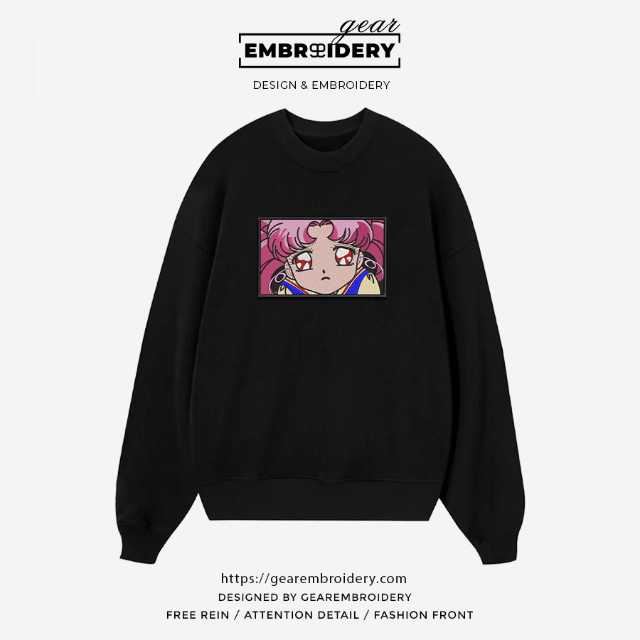 Chibiusa face sailor moon Anime Embroidered Design Personalized Embroidered T Shirt Sweatshirt Hoodie Clothing OT009