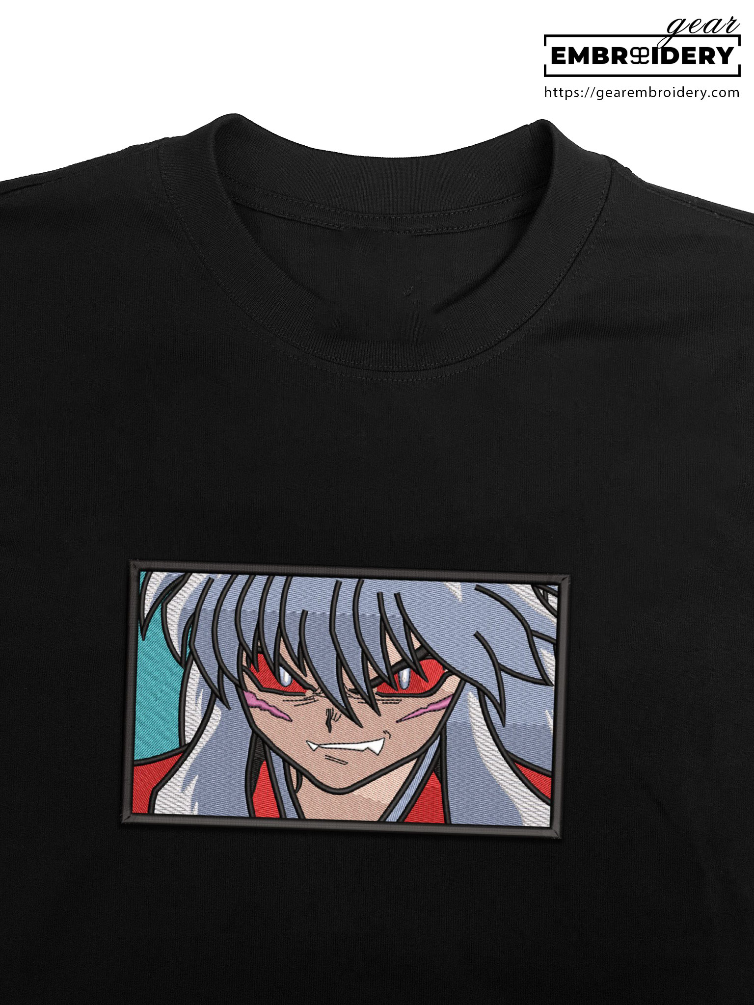 Inuyasha demon inuyasha Anime Embroidered Design Personalized Embroidered T Shirt Sweatshirt Hoodie Clothing OT019