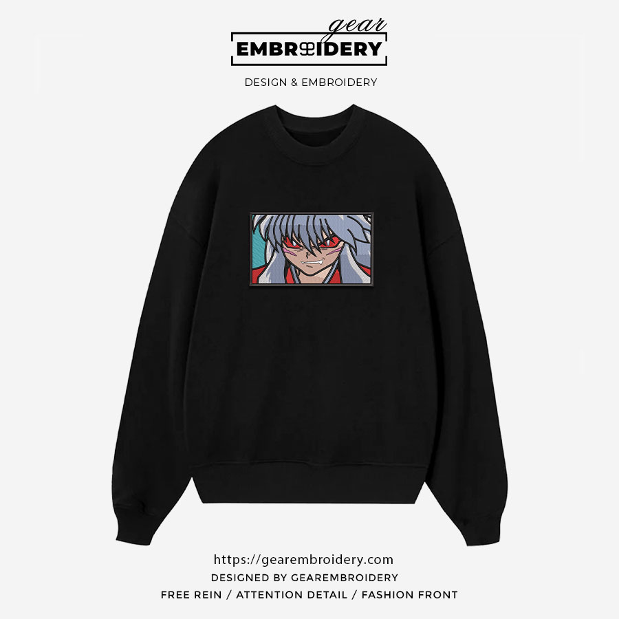 Inuyasha demon inuyasha Anime Embroidered Design Personalized Embroidered T Shirt Sweatshirt Hoodie Clothing OT019