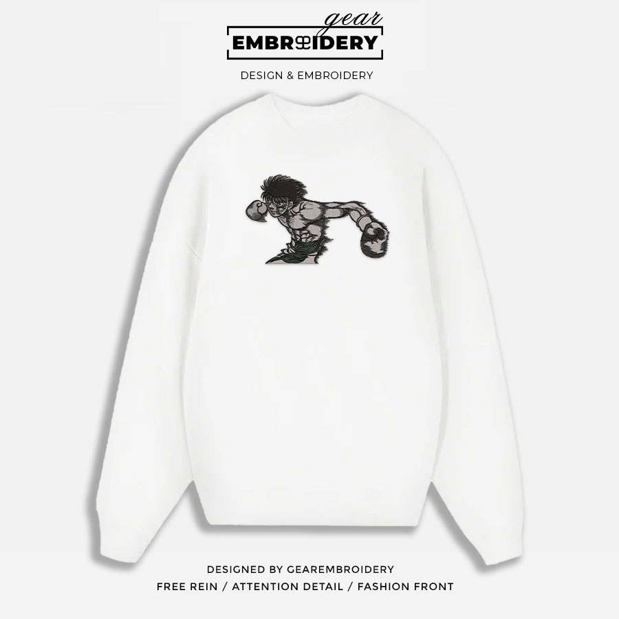 Ippo makunouchi hajime no ippo Anime Embroidered Design Personalized Embroidered T Shirt Sweatshirt Hoodie Clothing OT020