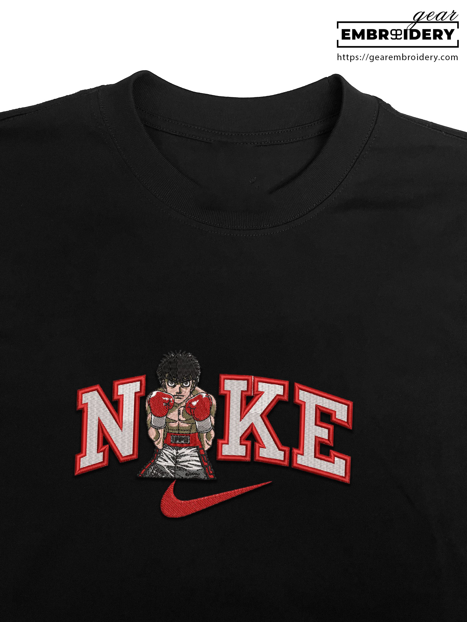 Ippo nike hajime no ippo nike Anime Embroidered Design Personalized Embroidered T Shirt Sweatshirt Hoodie Clothing OT021