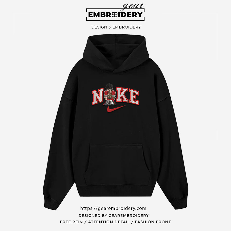 Ippo nike hajime no ippo nike Anime Embroidered Design Personalized Embroidered T Shirt Sweatshirt Hoodie Clothing OT021