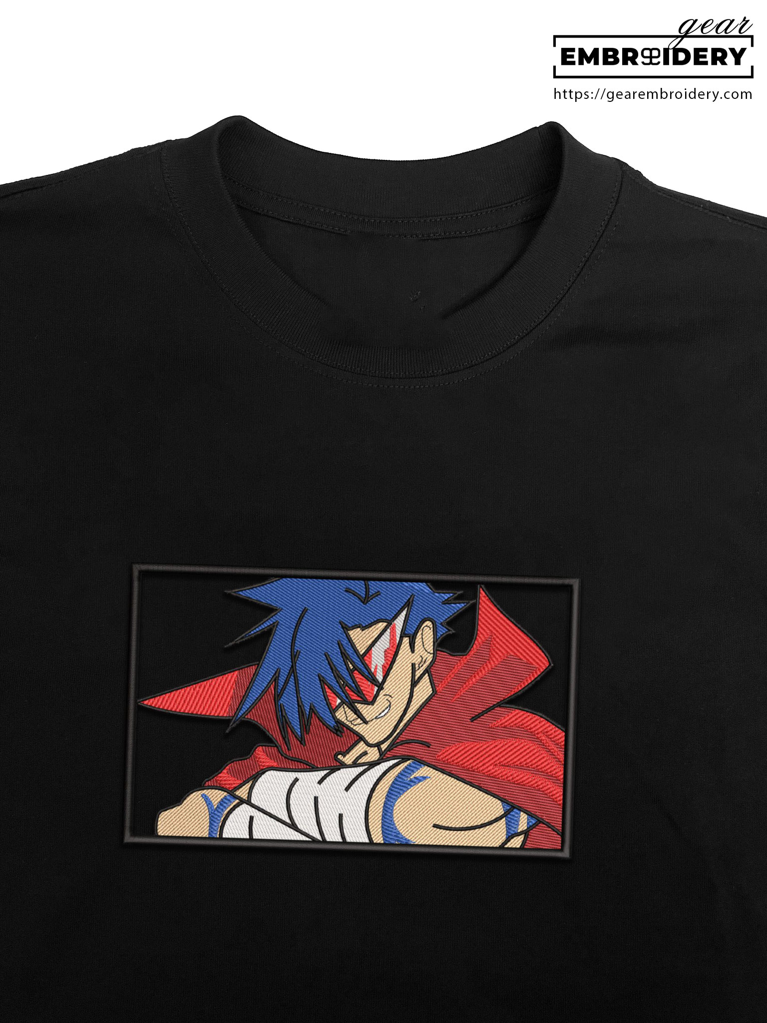 Kamina gurren lagann Anime Embroidered Design Personalized Embroidered T Shirt Sweatshirt Hoodie Clothing OT024