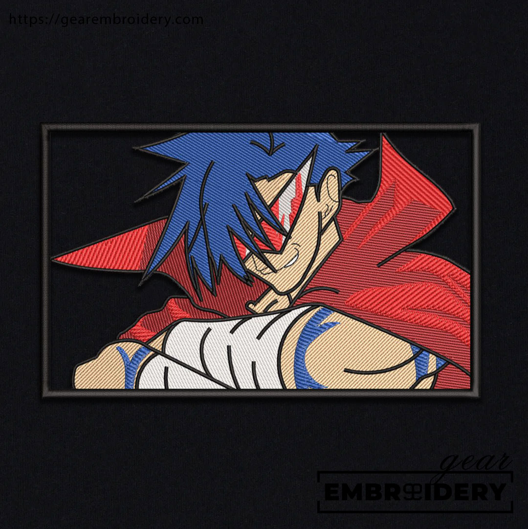 Kamina gurren lagann Anime Embroidered Design Personalized Embroidered T Shirt Sweatshirt Hoodie Clothing OT024