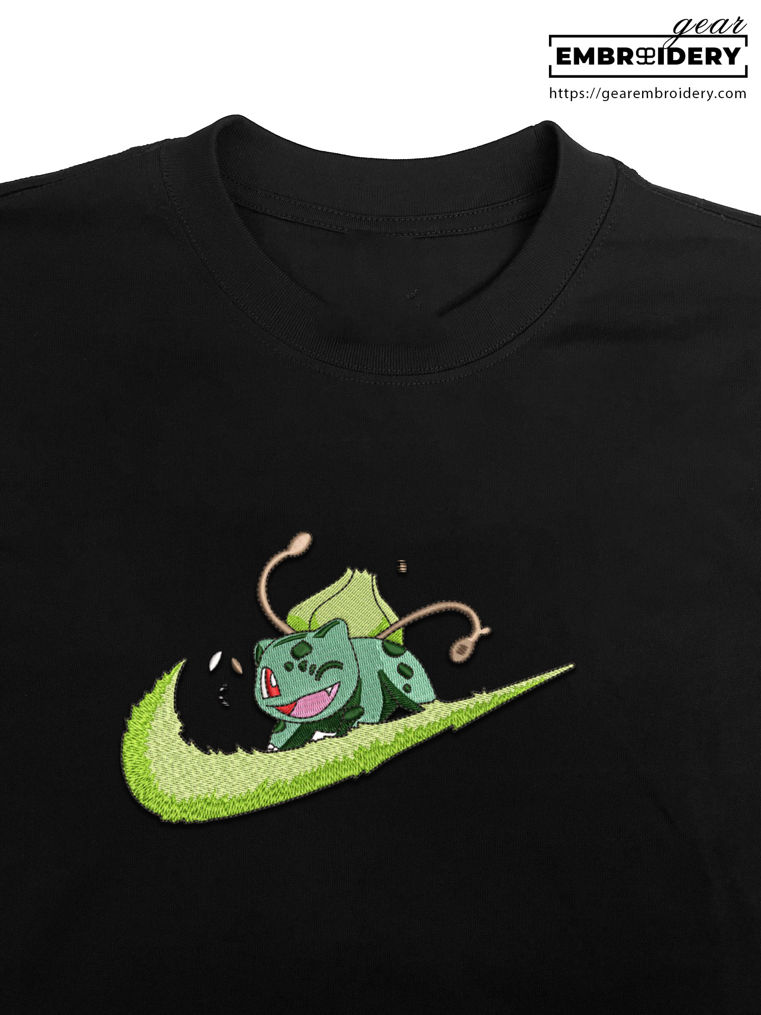 Bulbasaur swoosh nike Pokemon Anime Embroidered Design Personalized Embroidered T Shirt Sweatshirt Hoodie Clothing PKM007