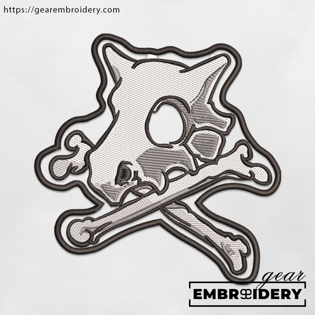 Cubone skull Pokemon Embroidered Design Personalized Embroidered T Shirt Sweatshirt Hoodie Clothing PKM016