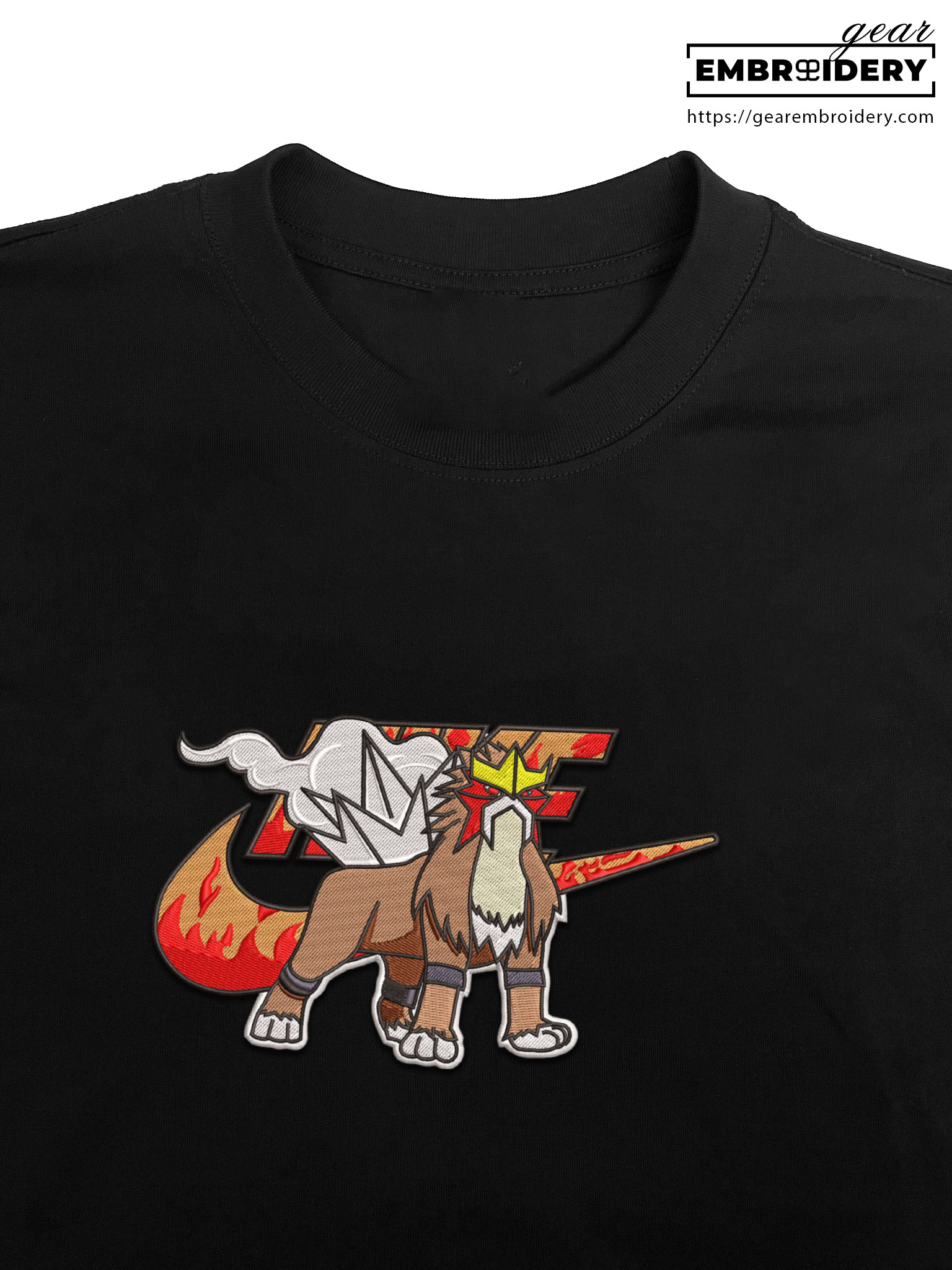 Entei nike Pokemon Anime Embroidered Design Personalized Embroidered T Shirt Sweatshirt Hoodie Clothing PKM018