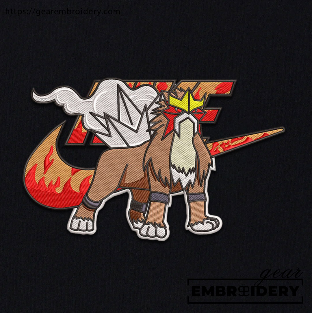 Entei nike Pokemon Anime Embroidered Design Personalized Embroidered T Shirt Sweatshirt Hoodie Clothing PKM018