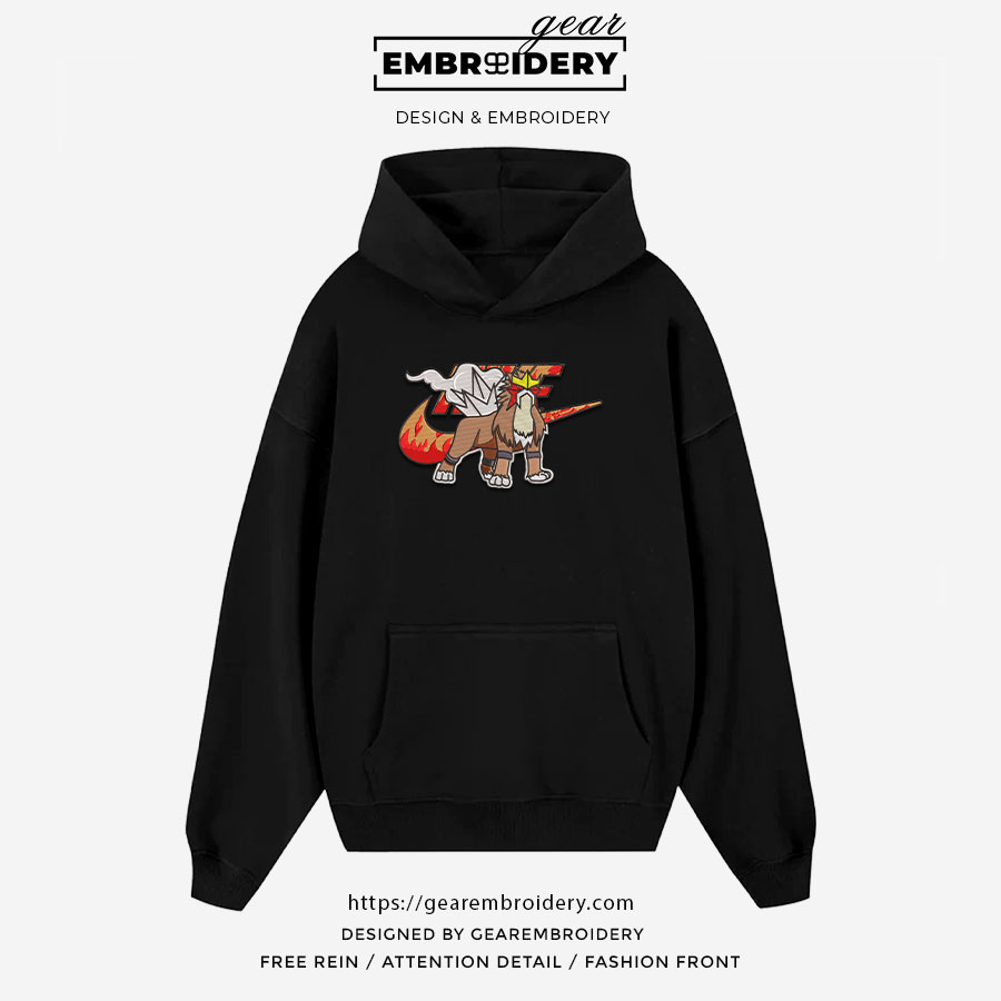 Entei nike Pokemon Anime Embroidered Design Personalized Embroidered T Shirt Sweatshirt Hoodie Clothing PKM018