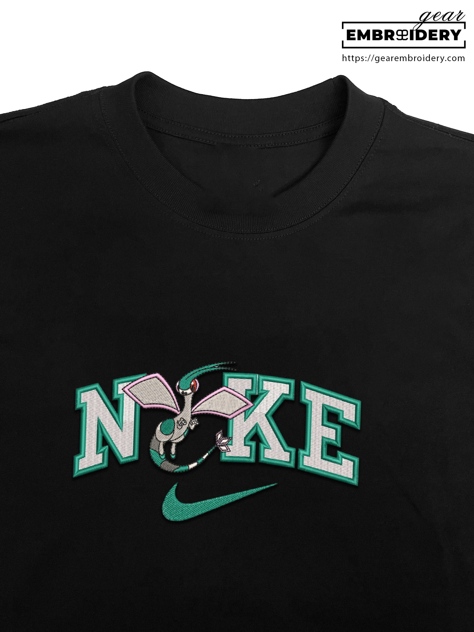 Flygon nike Pokemon Anime Embroidered Design Personalized Embroidered T Shirt Sweatshirt Hoodie Clothing PKM019