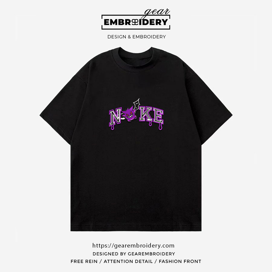Gengar nike nike Pokemon Anime Embroidered Design Personalized Embroidered T Shirt Sweatshirt Hoodie Clothing PKM024