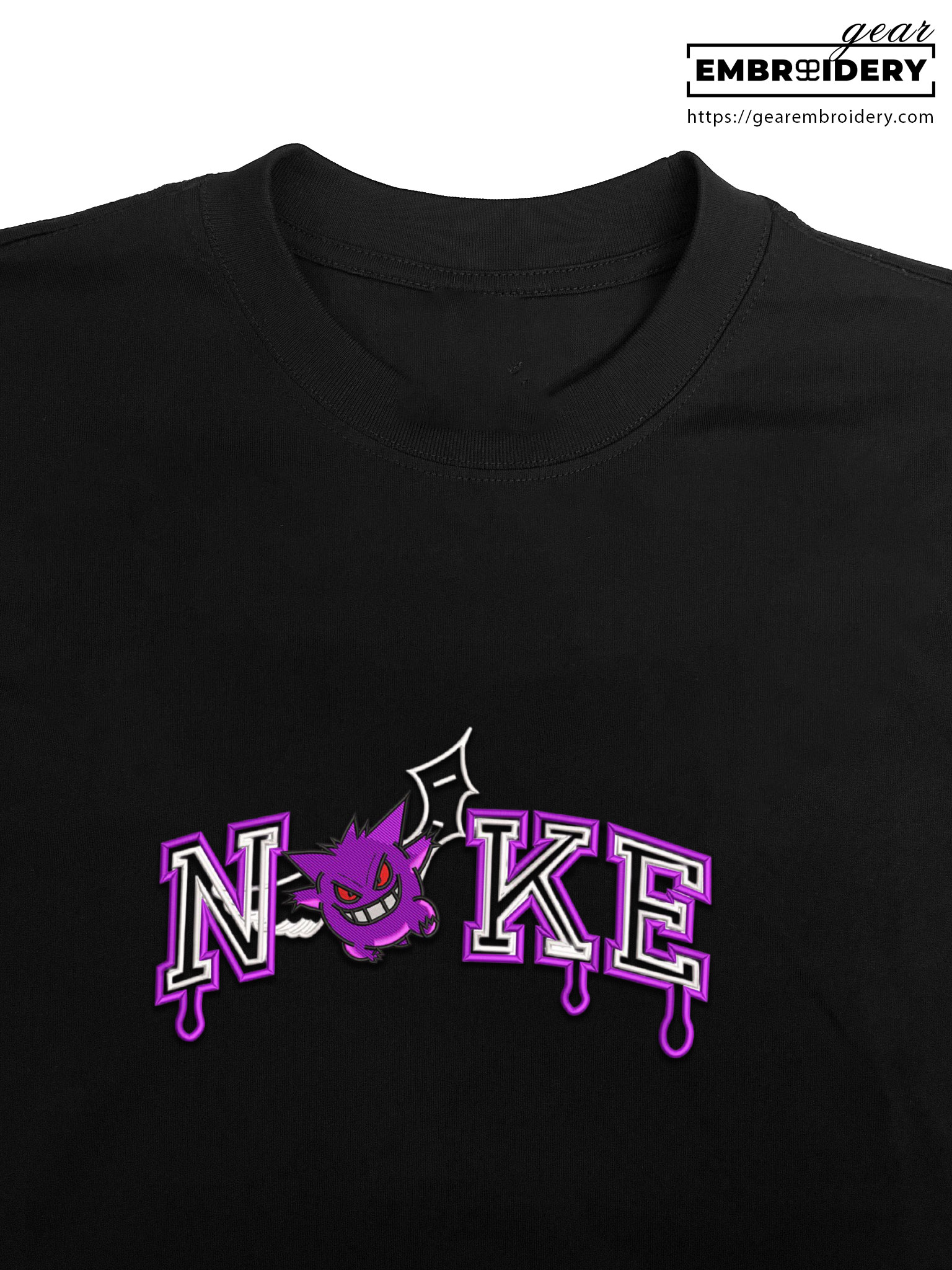 Gengar nike nike Pokemon Anime Embroidered Design Personalized Embroidered T Shirt Sweatshirt Hoodie Clothing PKM024