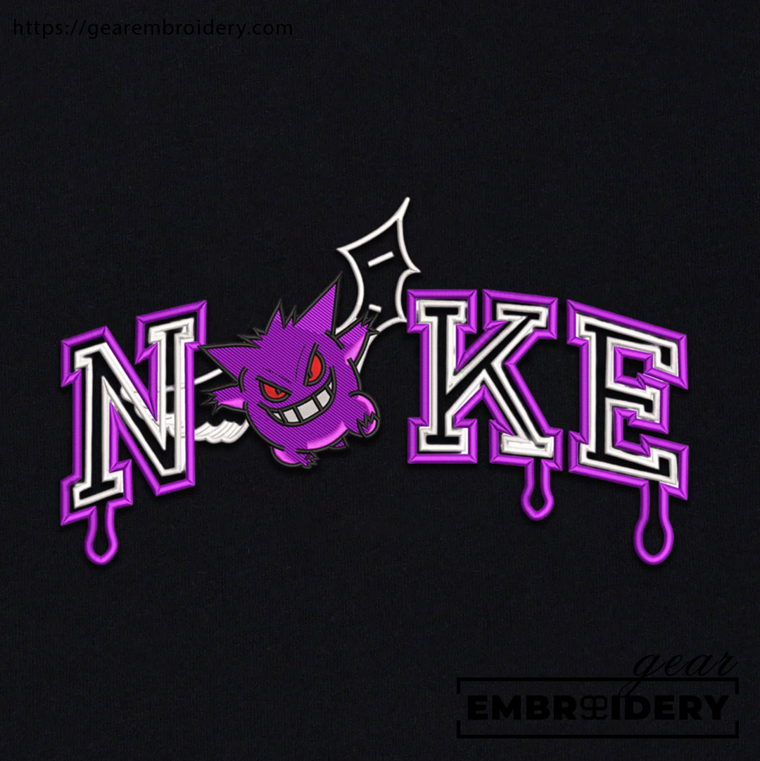 Gengar nike nike Pokemon Anime Embroidered Design Personalized Embroidered T Shirt Sweatshirt Hoodie Clothing PKM024