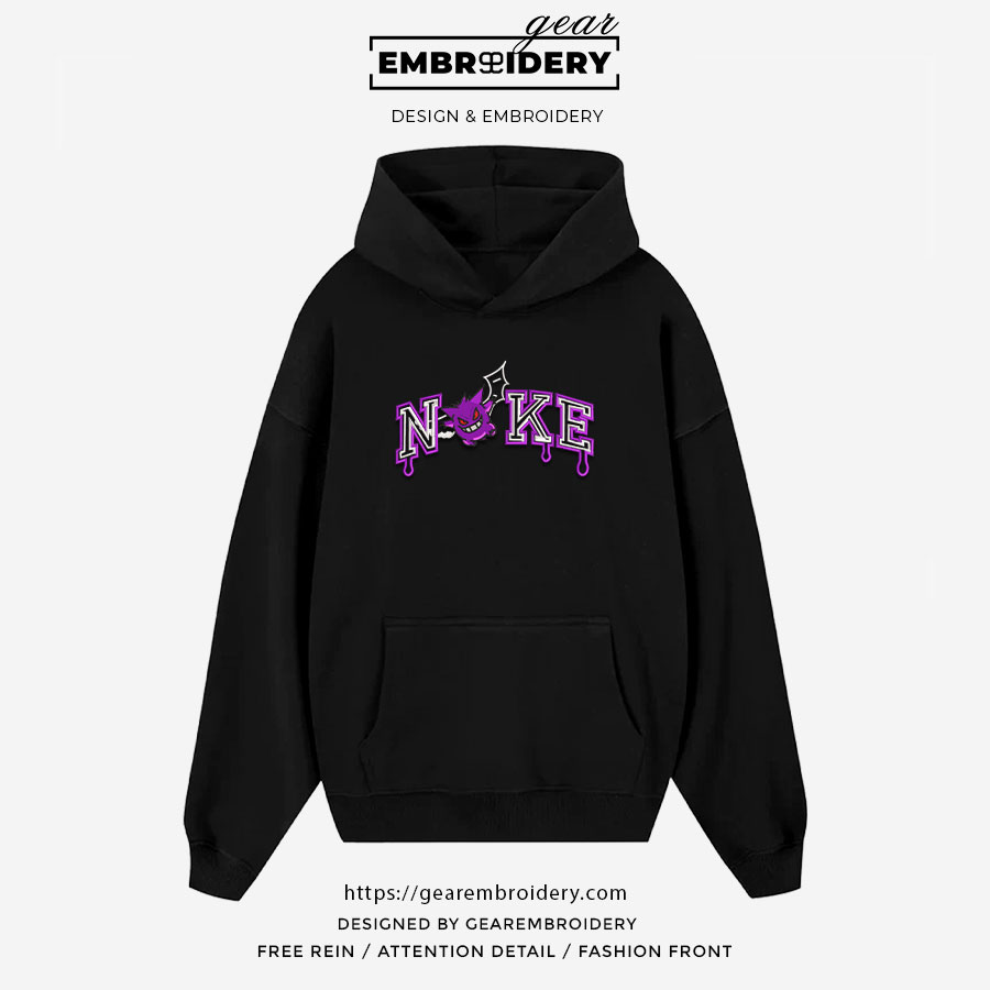 Gengar nike nike Pokemon Anime Embroidered Design Personalized Embroidered T Shirt Sweatshirt Hoodie Clothing PKM024