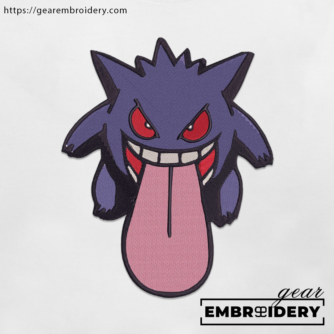 Gengar Pokemon Embroidered Design Personalized Embroidered T Shirt Sweatshirt Hoodie Clothing PKM022