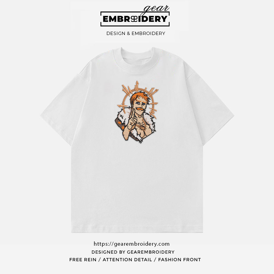Escanor Seven Deadly Sins Anime Embroidered Design Personalized Embroidered T Shirt Sweatshirt Hoodie Clothing SDS003