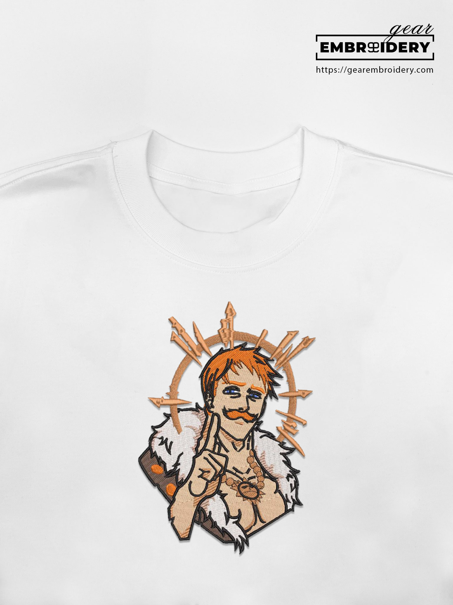 Escanor Seven Deadly Sins Anime Embroidered Design Personalized Embroidered T Shirt Sweatshirt Hoodie Clothing SDS003