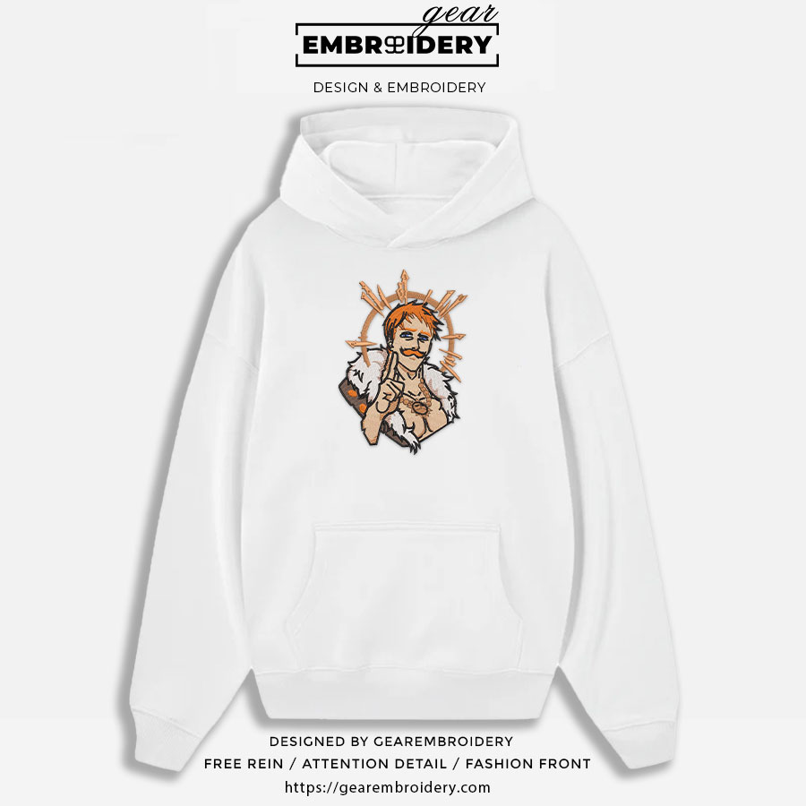 Escanor Seven Deadly Sins Anime Embroidered Design Personalized Embroidered T Shirt Sweatshirt Hoodie Clothing SDS003