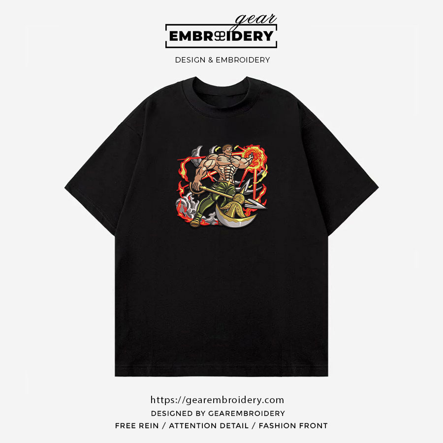 Escanor Seven Deadly Sins Anime Embroidered Design Personalized Embroidered T Shirt Sweatshirt Hoodie Clothing SDS004