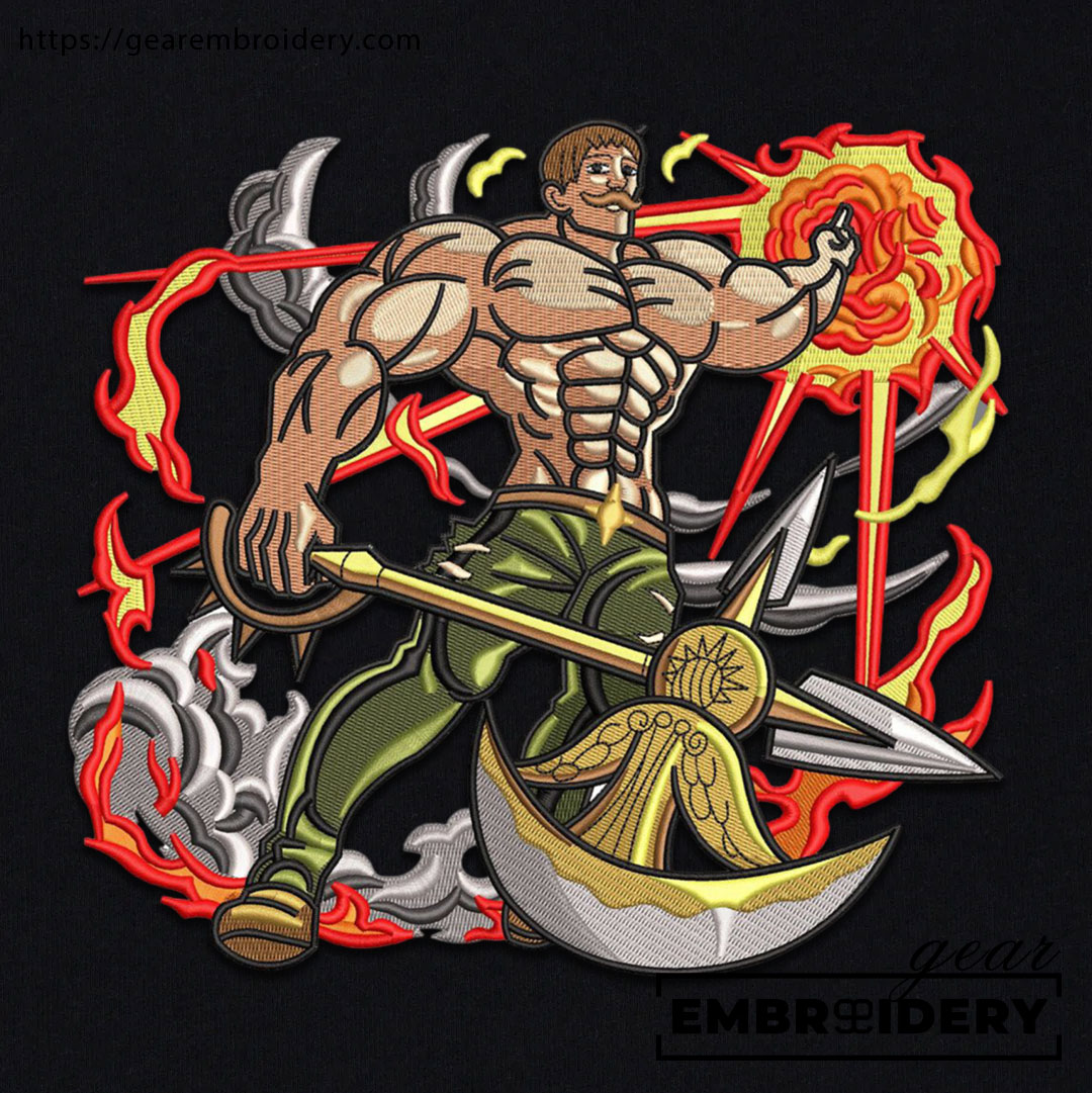 Escanor Seven Deadly Sins Anime Embroidered Design Personalized Embroidered T Shirt Sweatshirt Hoodie Clothing SDS004