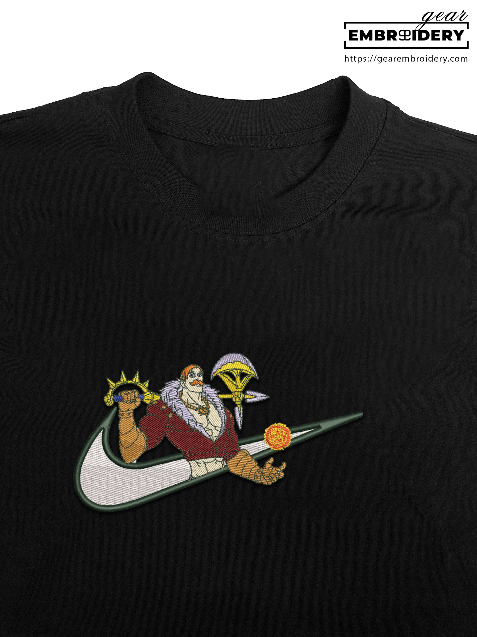Escanor swoosh nike Seven Deadly Sins Anime Embroidered Design Personalized Embroidered T Shirt Sweatshirt Hoodie Clothing SDS005