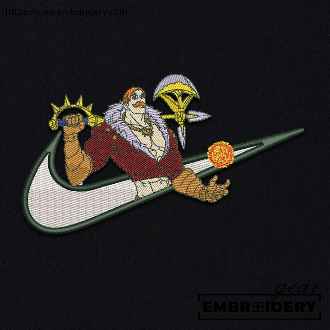 Escanor swoosh nike Seven Deadly Sins Anime Embroidered Design Personalized Embroidered T Shirt Sweatshirt Hoodie Clothing SDS005