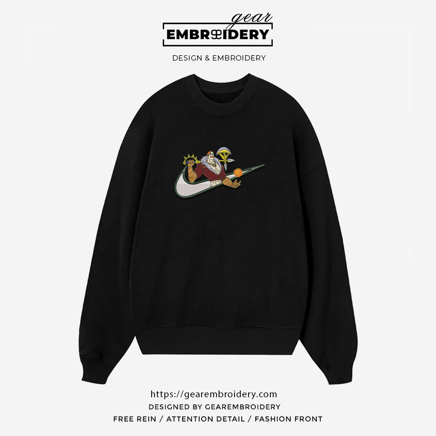 Escanor swoosh nike Seven Deadly Sins Anime Embroidered Design Personalized Embroidered T Shirt Sweatshirt Hoodie Clothing SDS005