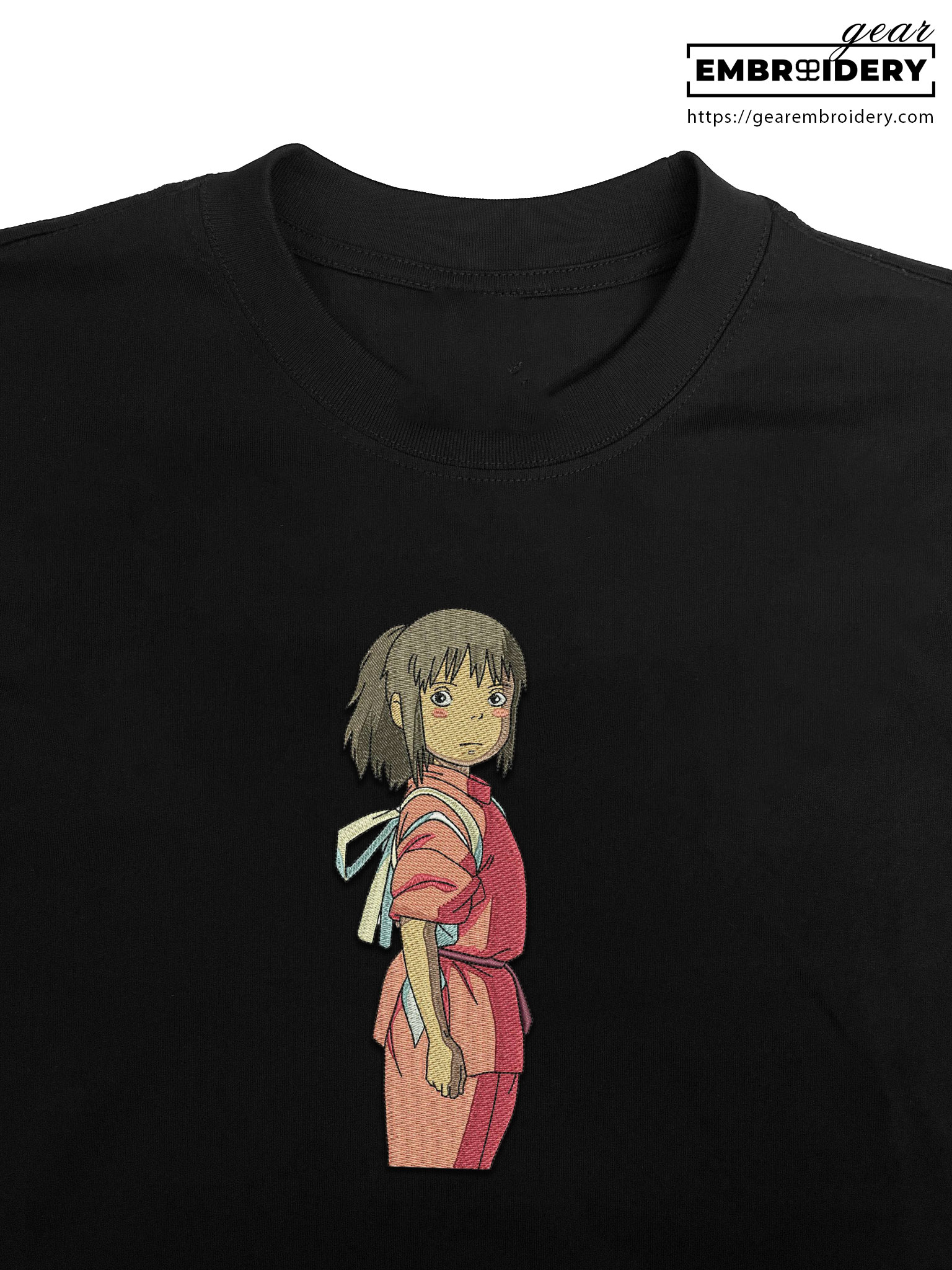 Chihiro Spirited Away Anime Embroidered Design Personalized Embroidered T Shirt Sweatshirt Hoodie Clothing SA004