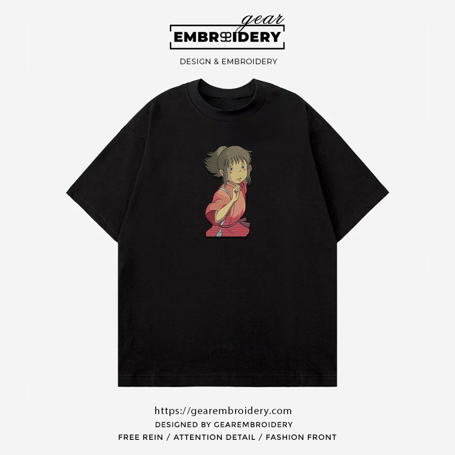 Chihiro Spirited Away Anime Embroidered Design Personalized Embroidered T Shirt Sweatshirt Hoodie Clothing SA005