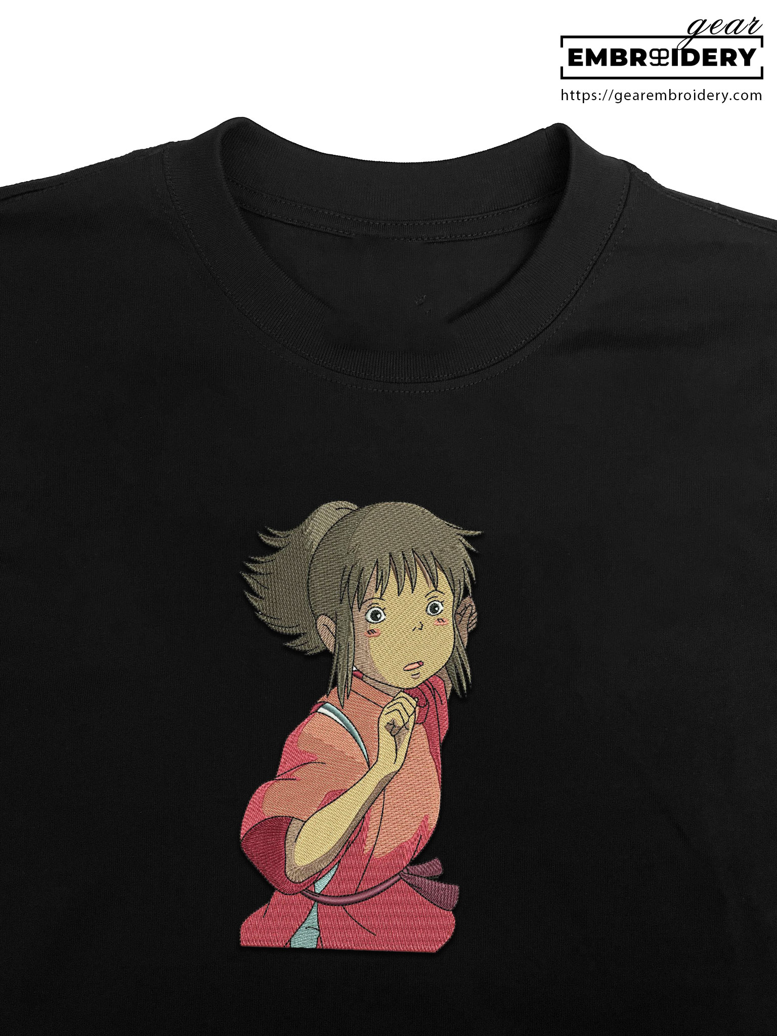 Chihiro Spirited Away Anime Embroidered Design Personalized Embroidered T Shirt Sweatshirt Hoodie Clothing SA005