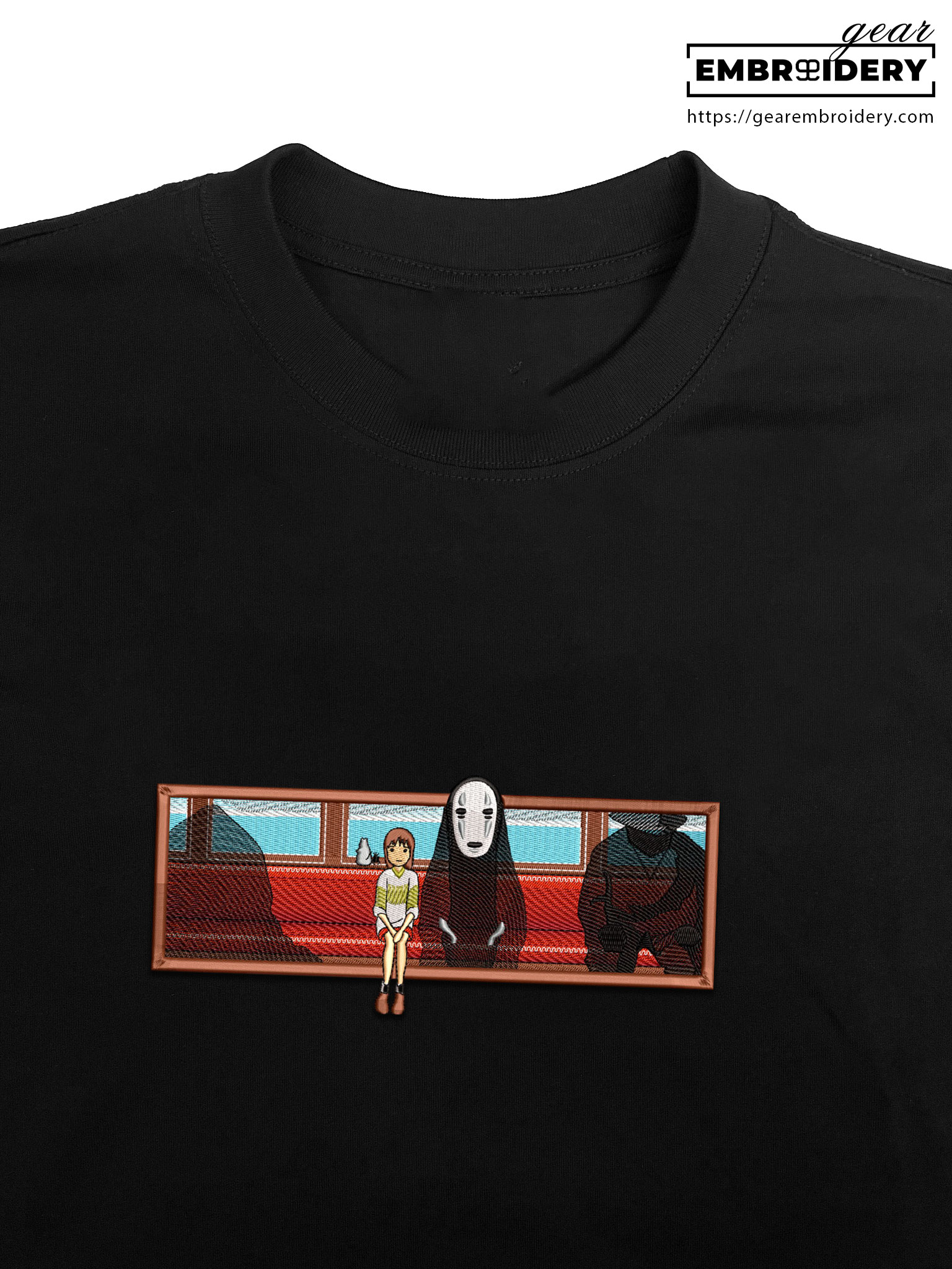 Chihiro train Spirited Away Anime Embroidered Design Personalized Embroidered T Shirt Sweatshirt Hoodie Clothing SA007