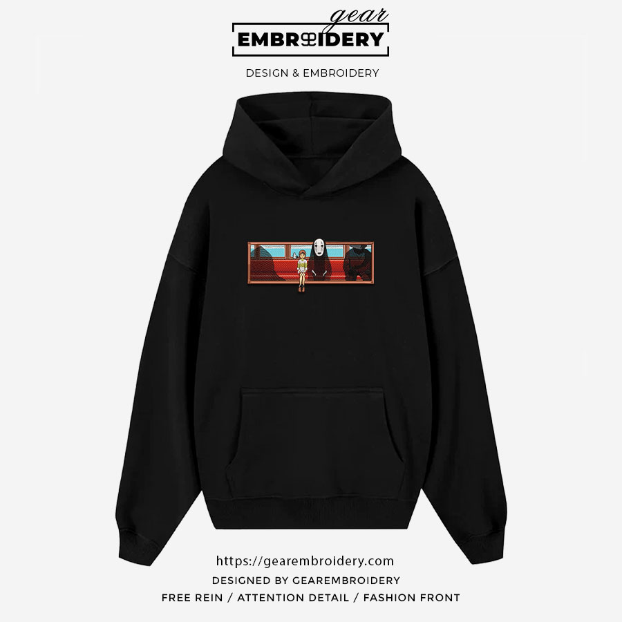 Chihiro train Spirited Away Anime Embroidered Design Personalized Embroidered T Shirt Sweatshirt Hoodie Clothing SA007