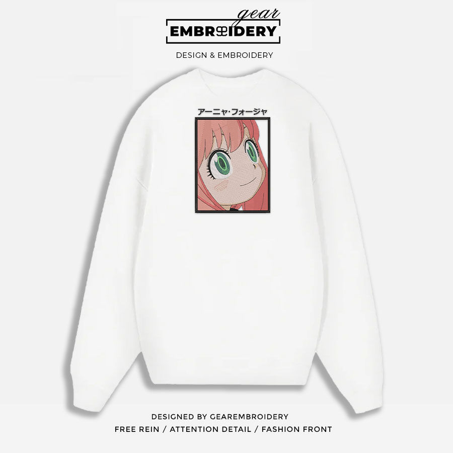 Anya Spy x Family Anime Embroidered Design Personalized Embroidered T Shirt Sweatshirt Hoodie Clothing SF002