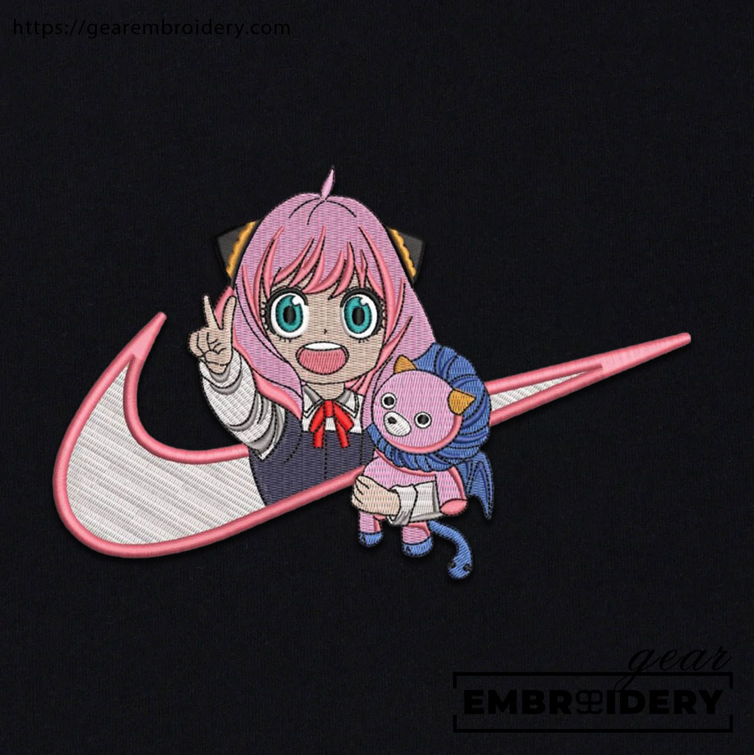 Anya swoosh nike Spy x Family Anime Embroidered Design Personalized Embroidered T Shirt Sweatshirt Hoodie Clothing SF008