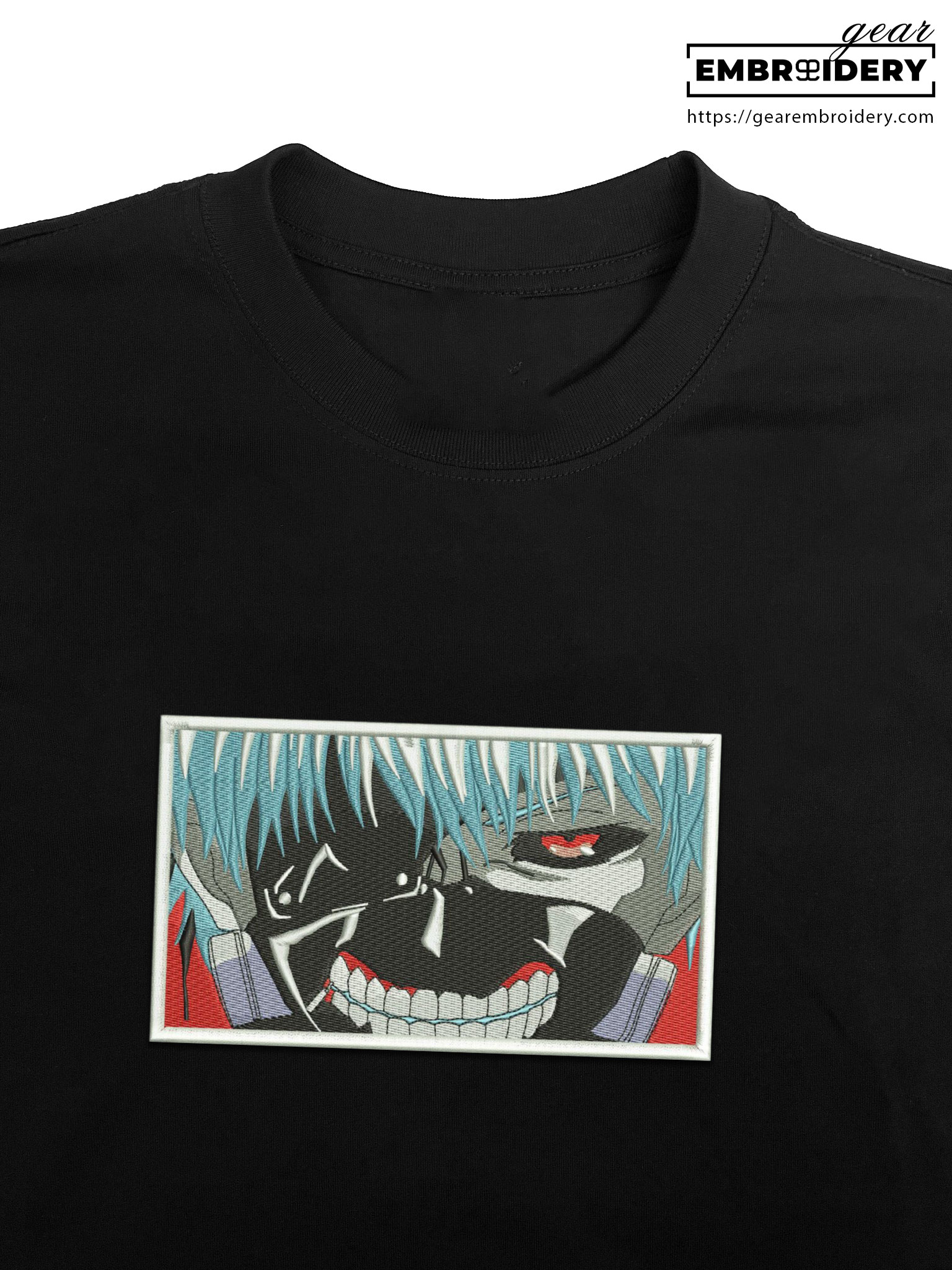 Kaneki eyes Tokyo Ghoul Anime Embroidered Design Personalized Embroidered T Shirt Sweatshirt Hoodie Clothing TG003