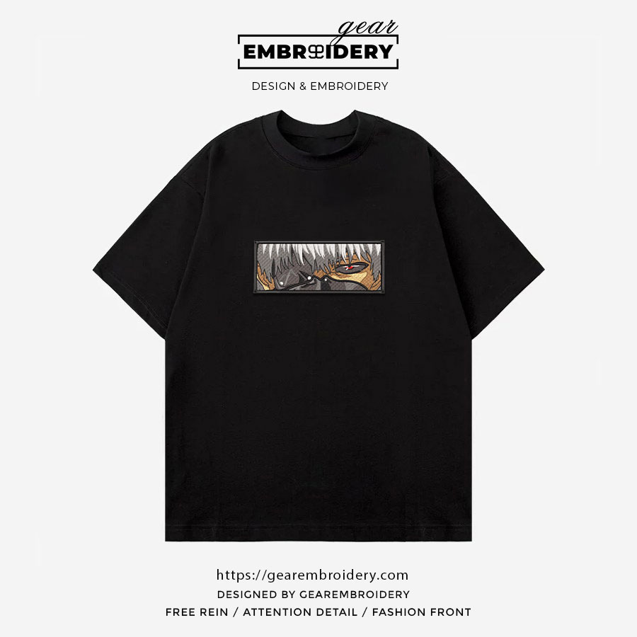 Kaneki eyes Tokyo Ghoul Anime Embroidered Design Personalized Embroidered T Shirt Sweatshirt Hoodie Clothing TG004