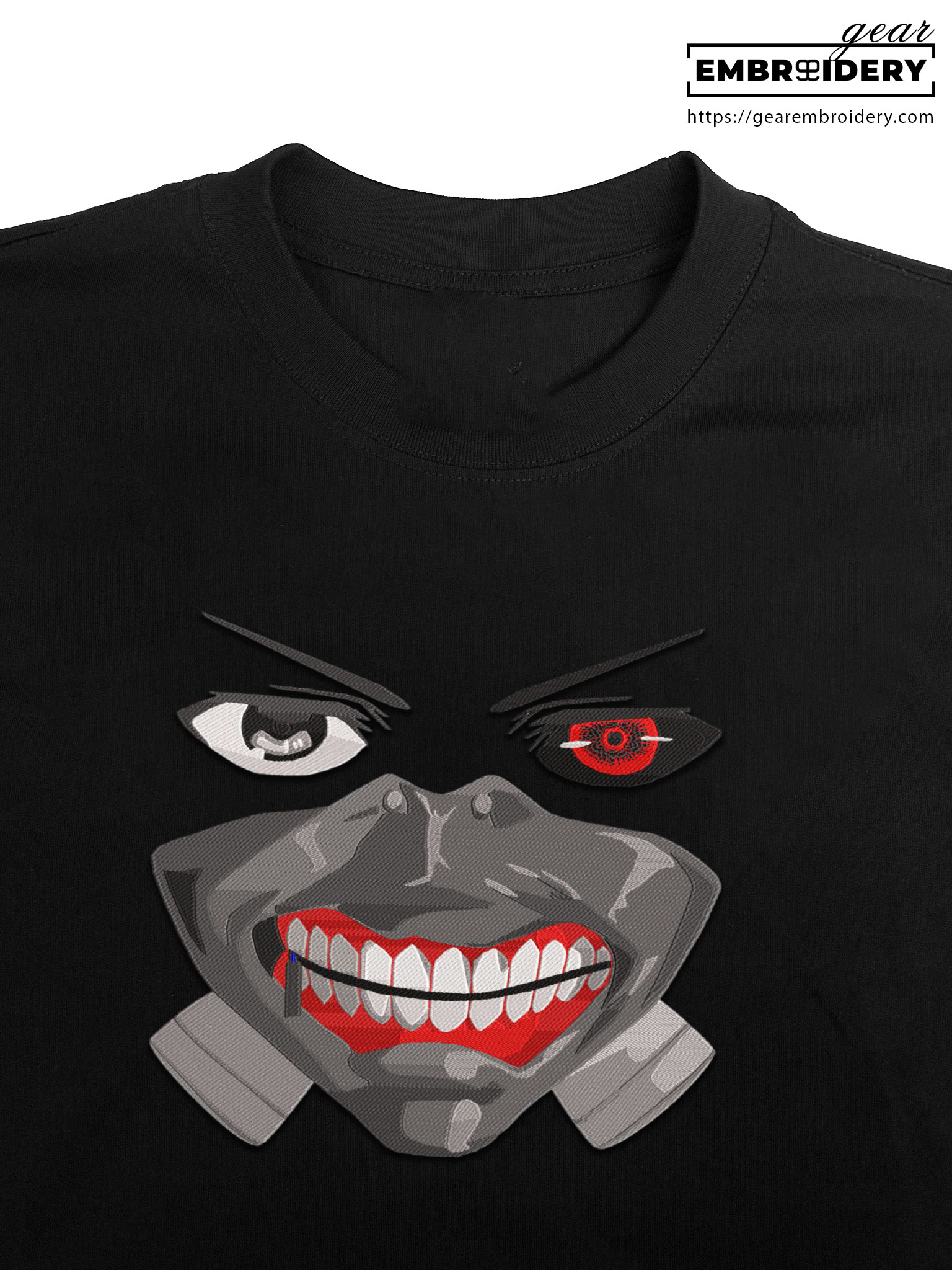 Kaneki features Tokyo Ghoul Anime Embroidered Design Personalized Embroidered T Shirt Sweatshirt Hoodie Clothing TG006