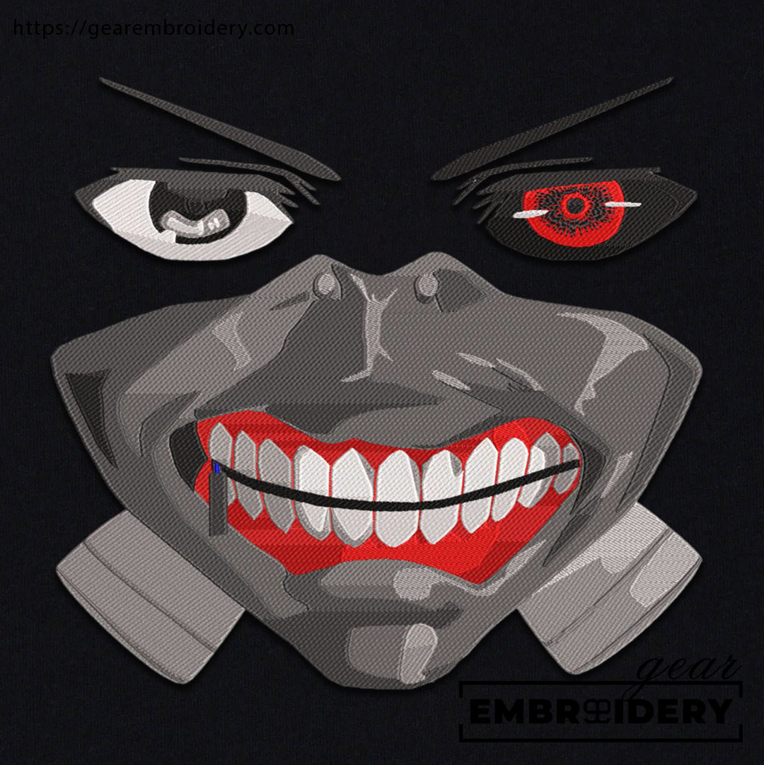 Kaneki features Tokyo Ghoul Anime Embroidered Design Personalized Embroidered T Shirt Sweatshirt Hoodie Clothing TG006