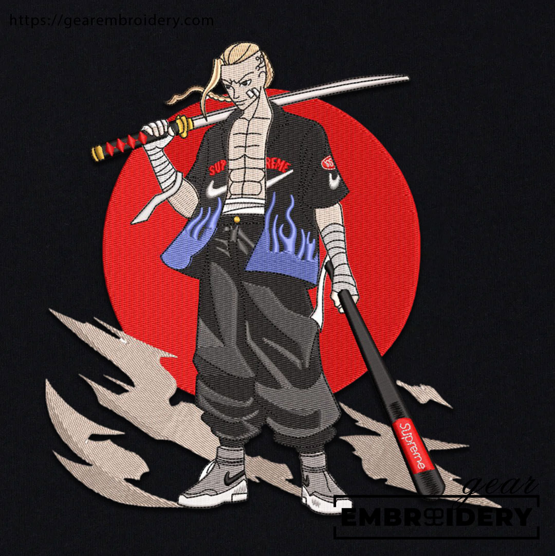 Draken Tokyo Revengersl Anime Embroidered Design Personalized Embroidered T Shirt Sweatshirt Hoodie Clothing TR005