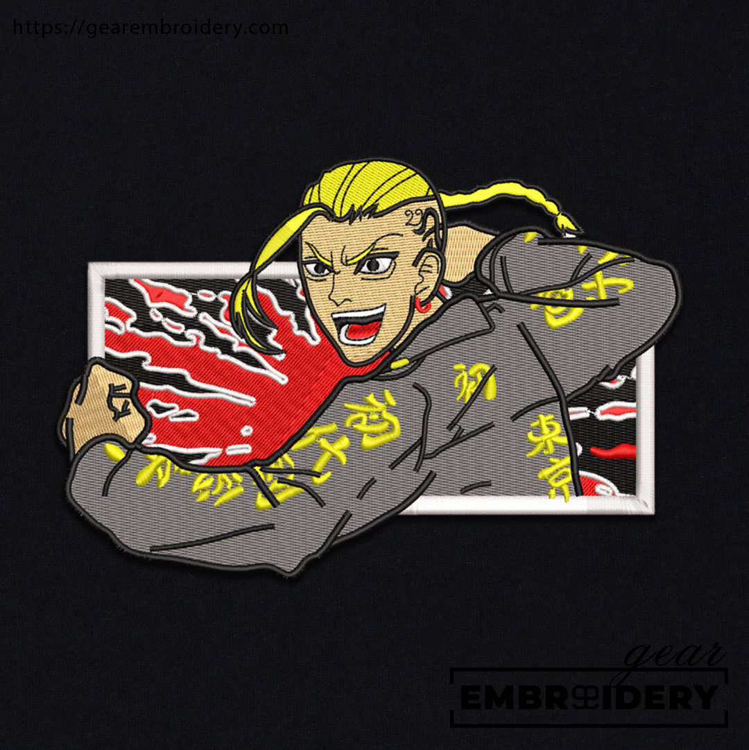 Draken Tokyo Revengersl Anime Embroidered Design Personalized Embroidered T Shirt Sweatshirt Hoodie Clothing TR006