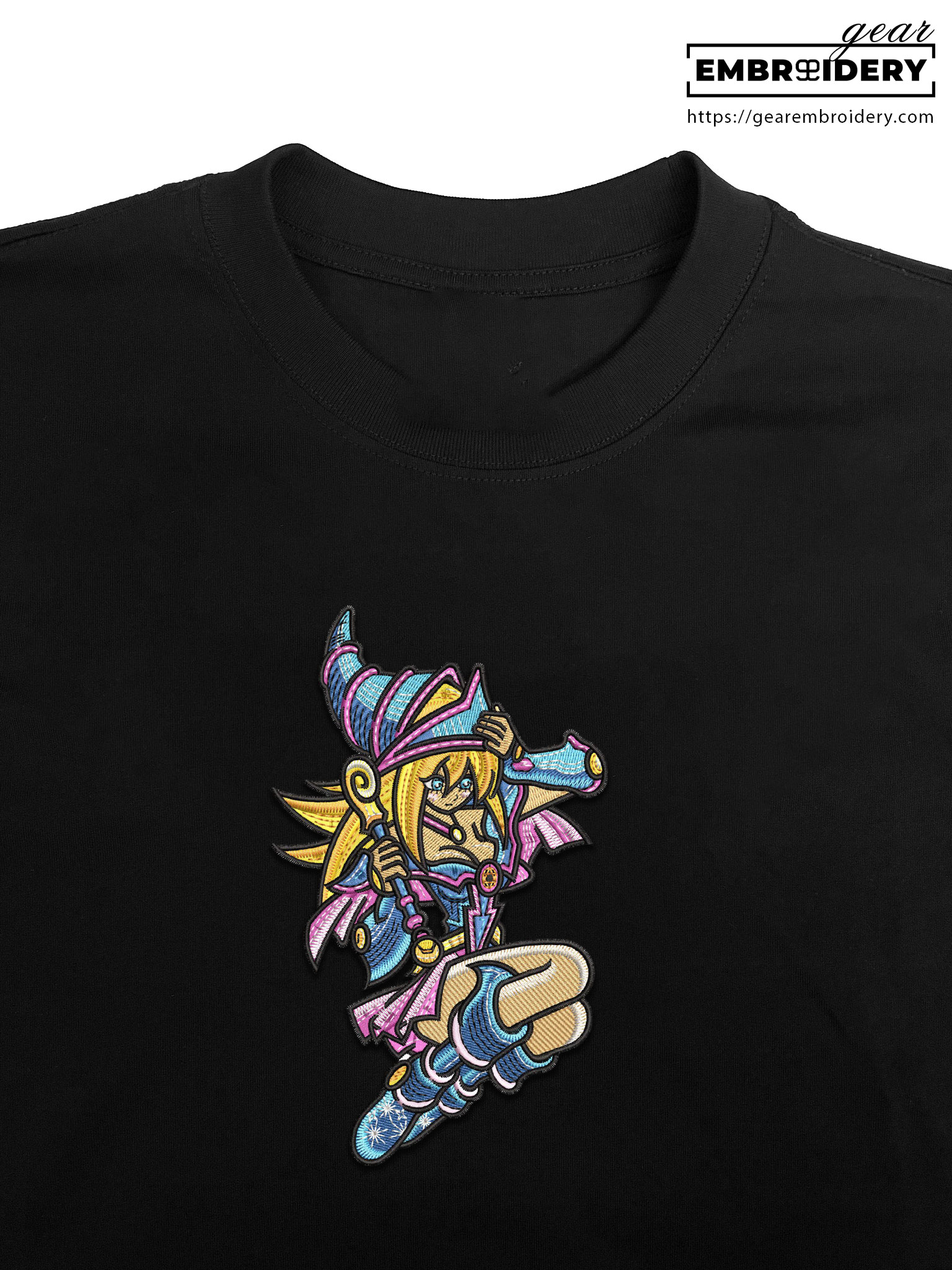 Dark lady mage Yu Gi Oh Anime Embroidered Design Personalized Embroidered T Shirt Sweatshirt Hoodie Clothing YG001