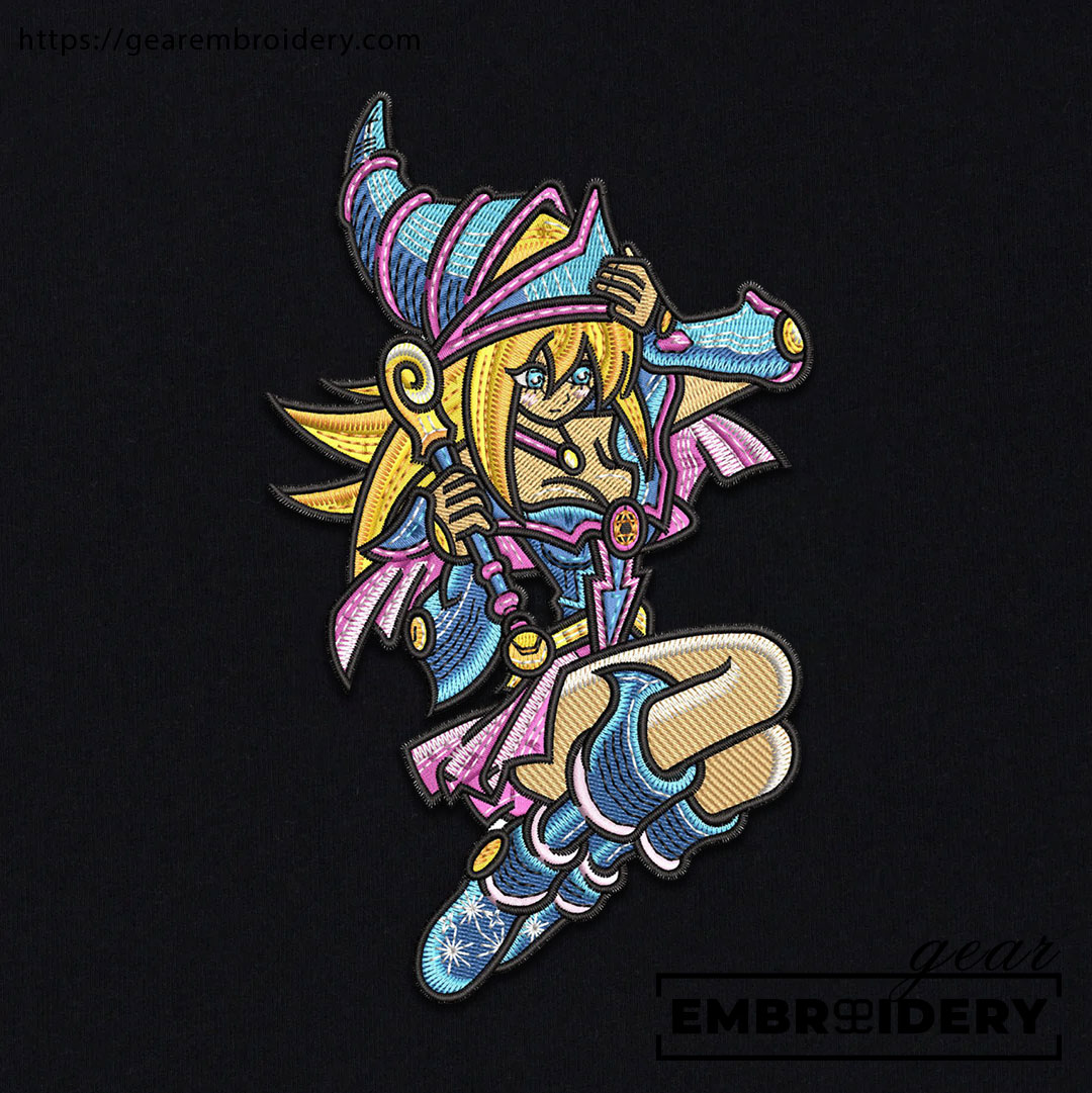 Dark lady mage Yu Gi Oh Anime Embroidered Design Personalized Embroidered T Shirt Sweatshirt Hoodie Clothing YG001