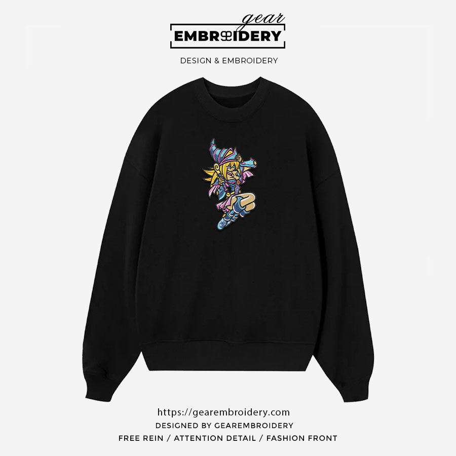 Dark lady mage Yu Gi Oh Anime Embroidered Design Personalized Embroidered T Shirt Sweatshirt Hoodie Clothing YG001