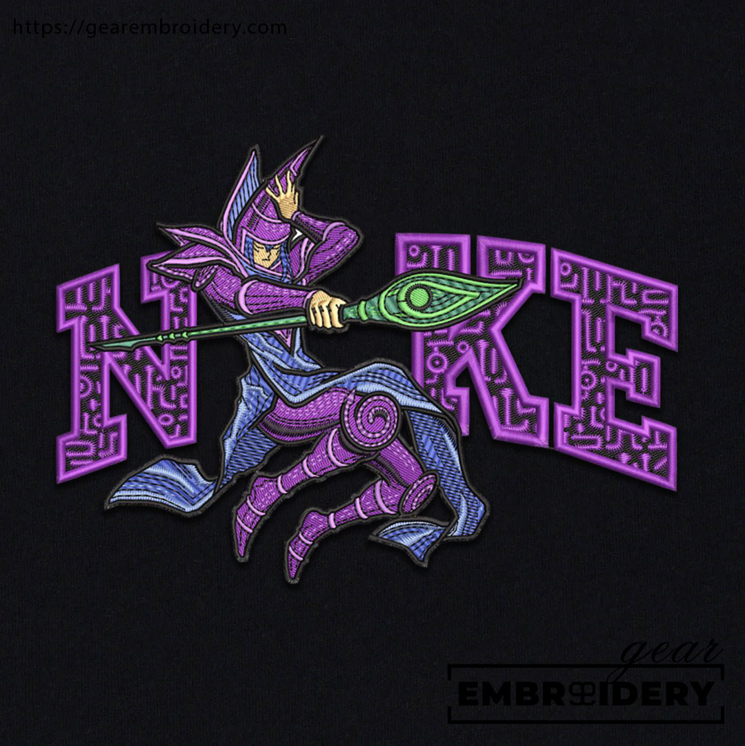 Dark magician nike nike Yu Gi Oh Anime Embroidered Design Personalized Embroidered T Shirt Sweatshirt Hoodie Clothing YG004