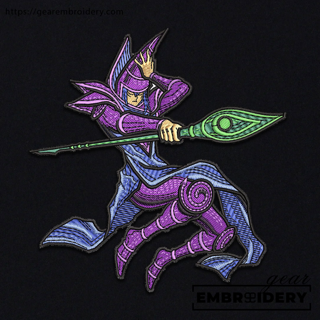 Dark magician Yu Gi Oh Anime Embroidered Design Personalized Embroidered T Shirt Sweatshirt Hoodie Clothing YG003